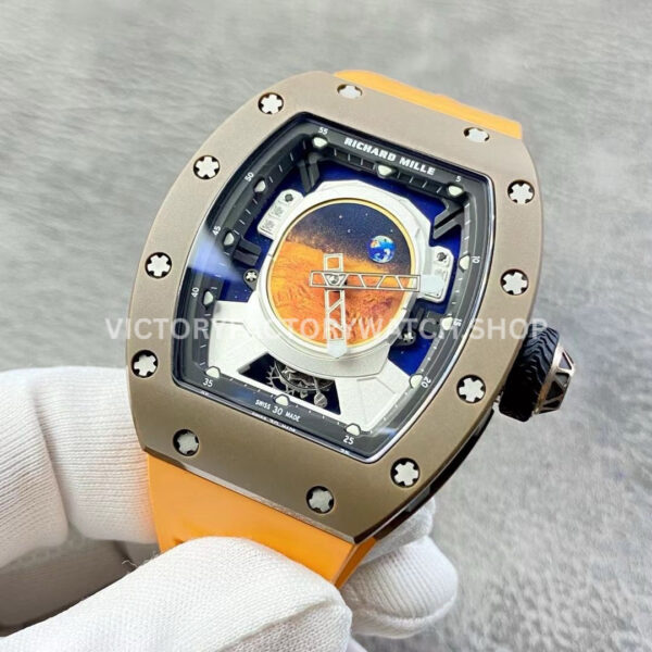 YS Factory Richard Mille RM 52-05 43mm Carbon Fiber Orange Rubber Strap Skeletonized Dial