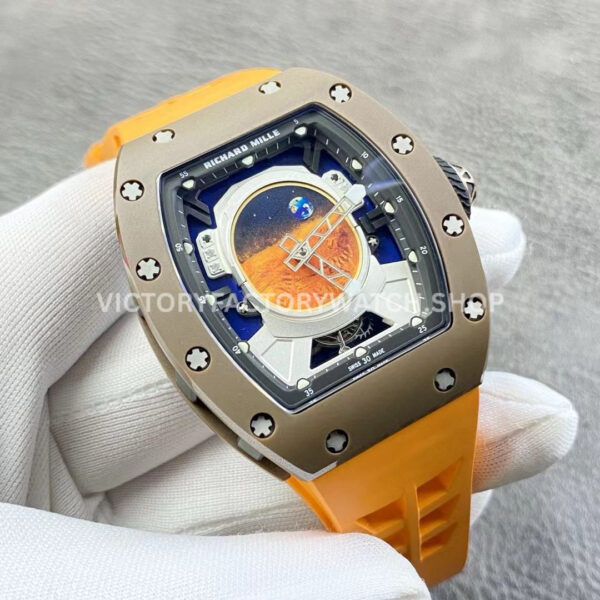 YS Factory Richard Mille RM 52-05 43mm Carbon Fiber Orange Rubber Strap Skeletonized Dial