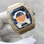 YS Factory Richard Mille RM 52-05 43mm Carbon Fiber White Rubber Strap Skeletonized Dial