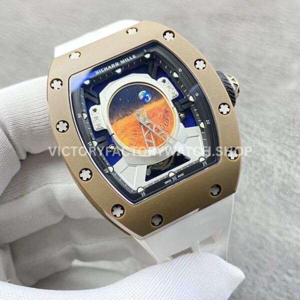 YS Factory Richard Mille RM 52-05 43mm Carbon Fiber White Rubber Strap Skeletonized Dial
