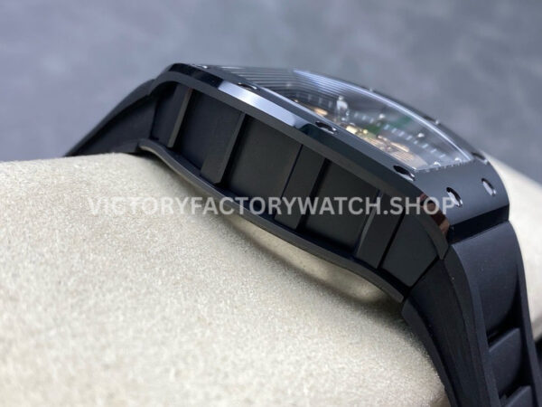 YS Factory Tourbillon Richard Mille RM 52-01 43mm Black Ceramic Rubber Strap Skeletonized Dial