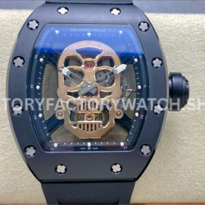 YS Factory Tourbillon Richard Mille RM 52-01 43mm Black Ceramic Rubber Strap Skeletonized Dial (1) YS Factory Richard Mille RM 52-01 43mm black ceramic rubber strap skeletonized dial