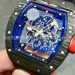 ZF Factory Richard Mille RM 055 42.7mm Carbon Fiber Black Rubber Strap Skeletonized Black Dial (4) ZF Factory Richard Mille RM 055 42.7mm Carbon Fiber Black Rubber Strap Skeletonized Black Dial
