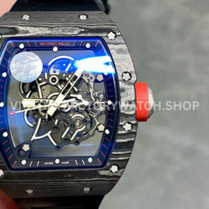 ZF Factory Richard Mille RM 055 carbon fiber black rubber strap skeletonized black dial
