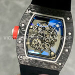 ZF Factory Richard Mille RM 055 42.7mm Carbon Fiber Black Rubber Strap Skeletonized Black Dial (6) ZF Factory Richard Mille RM 055 42.7mm Carbon Fiber Black Rubber Strap Skeletonized Black Dial