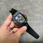 ZF Factory Richard Mille RM 055 42.7mm Carbon Fiber Black Rubber Strap Skeletonized Black Dial (8) ZF Factory Richard Mille RM 055 42.7mm Carbon Fiber Black Rubber Strap Skeletonized Black Dial