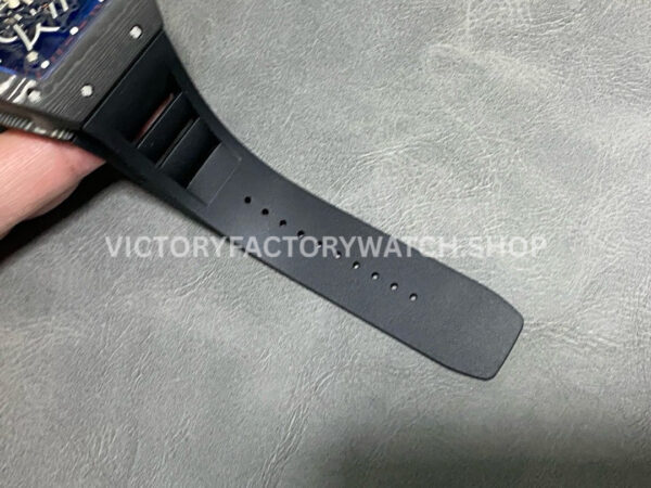 ZF Factory Richard Mille RM 055 42.7mm Carbon Fiber Black Rubber Strap Skeletonized Black Dial (9) ZF Factory Richard Mille RM 055 42.7mm Carbon Fiber Black Rubber Strap Skeletonized Black Dial