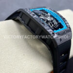 ZF Factory Richard Mille RM 055 42.7mm Carbon Fiber Black Rubber Strap Skeletonized Blue Dial