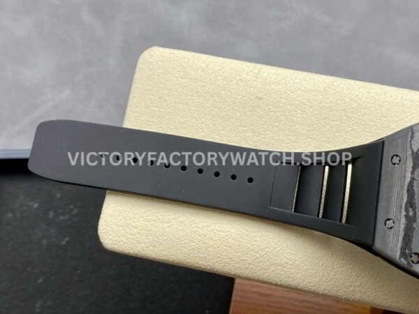 ZF Factory Richard Mille RM 055 42.7mm Carbon Fiber Black Rubber Strap Skeletonized Blue Dial