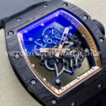ZF Factory Richard Mille RM 055 42.7mm Carbon Fiber Black Rubber Strap Skeletonized Rose Gold Dial
