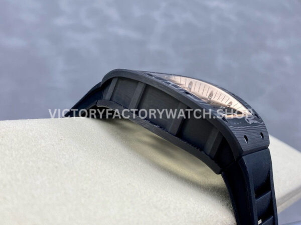 ZF Factory Richard Mille RM 055 42.7mm Carbon Fiber Black Rubber Strap Skeletonized Rose Gold Dial
