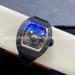 ZF Factory Richard Mille RM 055 42.7mm Carbon Fiber Black Rubber Strap Skeletonized Rose Gold Dial