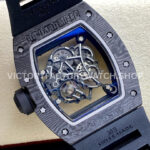 ZF Factory Richard Mille RM 055 42.7mm Carbon Fiber Black Rubber Strap Skeletonized Rose Gold Dial