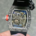 ZF Factory Richard Mille RM 055 42.7mm Carbon Fiber Black Rubber Strap Skeletonized White Dial (6) ZF Factory Richard Mille RM 055 42.7mm Carbon Fiber Black Rubber Strap Skeletonized White Dial