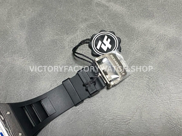 ZF Factory Richard Mille RM 055 42.7mm Carbon Fiber Black Rubber Strap Skeletonized White Dial (7) ZF Factory Richard Mille RM 055 42.7mm Carbon Fiber Black Rubber Strap Skeletonized White Dial