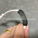 ZF Factory Richard Mille RM 055 42.7mm Carbon Fiber White Rubber Strap Skeletonized White Red Dial