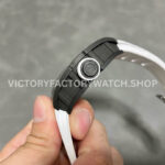 ZF Factory Richard Mille RM 055 42.7mm Carbon Fiber White Rubber Strap Skeletonized White Red Dial