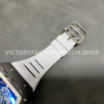 ZF Factory Richard Mille RM 055 42.7mm Carbon Fiber White Rubber Strap Skeletonized White Red Dial