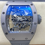 ZF Factory Richard Mille RM 055 full grey ceramic rubber strap skeletonized grey dial