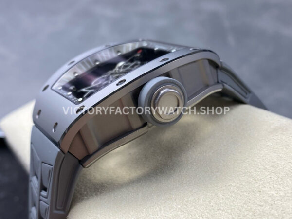 ZF Factory Richard Mille RM 055 42.7mm Full Grey Ceramic Rubber Strap Skeletonized Grey Dial