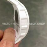 ZF Factory Richard Mille RM 055 42.7mm White Ceramic White Rubber Strap Skeletonized White Dial