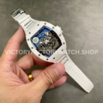 ZF Factory Richard Mille RM 055 42.7mm White Ceramic White Rubber Strap Skeletonized White Dial