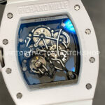 ZF Factory Richard Mille RM 055 42.7mm White Ceramic White Rubber Strap Skeletonized White Dial