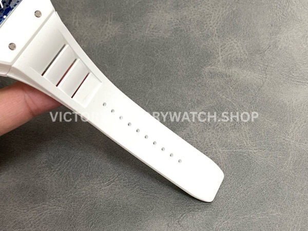ZF Factory Richard Mille RM 055 42.7mm White Ceramic White Rubber Strap Skeletonized White Dial