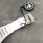 ZF Factory Richard Mille RM 055 42.7mm White Ceramic White Rubber Strap Skeletonized White Dial