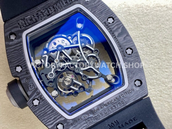 ZF Factory Richard Mille RM 055 42.7mm Titanium Black Rubber Strap Skeletonized Black Dial
