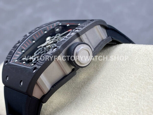 ZF Factory Richard Mille RM 055 42.7mm Titanium Black Rubber Strap Skeletonized Black Dial