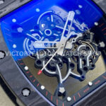 ZF Factory Richard Mille RM 055 42.7mm Titanium Black Rubber Strap Skeletonized Black Dial