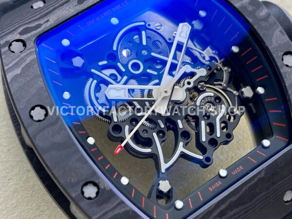 ZF Factory Richard Mille RM 055 42.7mm Titanium Black Rubber Strap Skeletonized Black Dial