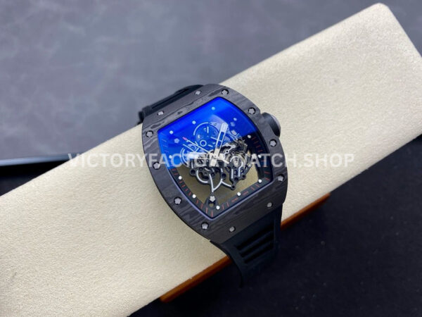 ZF Factory Richard Mille RM 055 42.7mm Titanium Black Rubber Strap Skeletonized Black Dial