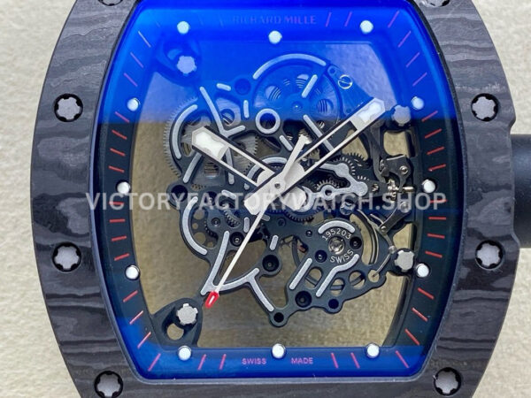 ZF Factory Richard Mille RM 055 titanium black rubber strap skeletonized black dial