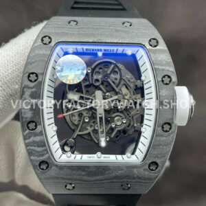 ZF Factory Richard Mille RM 055 titanium black rubber strap skeletonized white dial