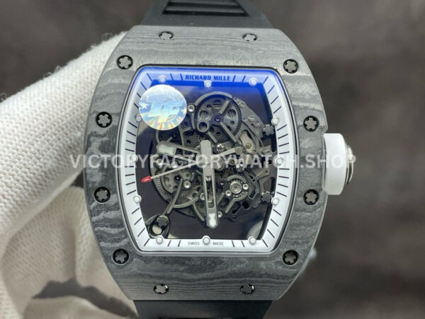 ZF Factory Richard Mille RM 055 titanium black rubber strap skeletonized white dial