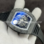 ZF Factory Richard Mille RM 055 42.7mm Titanium Black Rubber Strap Skeletonized White Dial