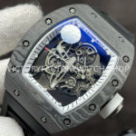 ZF Factory Richard Mille RM 055 42.7mm Titanium Black Rubber Strap Skeletonized White Dial