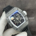 ZF Factory Richard Mille RM 055 42.7mm Titanium Black Rubber Strap Skeletonized White Dial