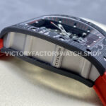 ZF Factory Richard Mille RM 055 42.7mm Titanium Red Rubber Strap Skeletonized Black Dial