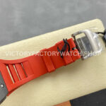 ZF Factory Richard Mille RM 055 42.7mm Titanium Red Rubber Strap Skeletonized Black Dial