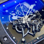 ZF Factory Richard Mille RM 055 42.7mm Titanium Red Rubber Strap Skeletonized Black Dial