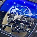 ZF Factory Richard Mille RM 055 42.7mm Titanium Red Rubber Strap Skeletonized Black Dial