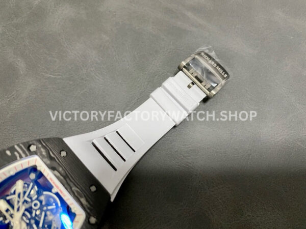 ZF Factory Richard Mille RM 055 42.7mm Titanium White Rubber Strap Skeletonized White Dial (1) ZF Factory Richard Mille RM 055 42.7mm Titanium White Rubber Strap Skeletonized White Dial