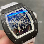 ZF Factory Richard Mille RM 055 42.7mm Titanium White Rubber Strap Skeletonized White Dial (2) ZF Factory Richard Mille RM 055 42.7mm Titanium White Rubber Strap Skeletonized White Dial