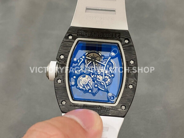 ZF Factory Richard Mille RM 055 42.7mm Titanium White Rubber Strap Skeletonized White Dial (3) ZF Factory Richard Mille RM 055 42.7mm Titanium White Rubber Strap Skeletonized White Dial