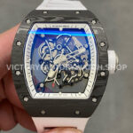 ZF Factory Richard Mille RM 055 42.7mm Titanium White Rubber Strap Skeletonized White Dial (4) ZF Factory Richard Mille RM 055 titanium white rubber strap skeletonized white dial