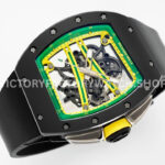 ZF Factory Richard Mille RM 061-01 Yohan Blake 42.7mm Black Ceramic Black Rubber Strap Skeletonized Green Dial (3) ZF Factory Richard Mille RM 61-01 Yohan Blake 42.7mm Black Ceramic Black Rubber Strap Skeletonized Green Dial