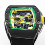 ZF Factory Richard Mille RM 061-01 Yohan Blake 42.7mm Black Ceramic Black Rubber Strap Skeletonized Green Dial (4) ZF Factory Richard Mille RM 61-01 Yohan Blake 42.7mm Black Ceramic Black Rubber Strap Skeletonized Green Dial